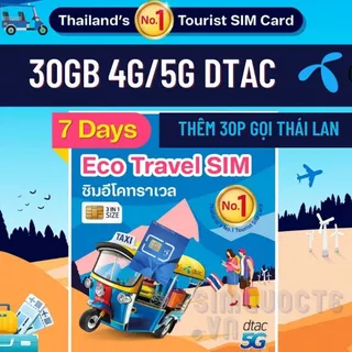 SIM DU LỊCH THÁI LAN TỐC ĐỘ CAO dùng trong 5 NGÀY / 7 NGÀY HOẶC 30 NGÀY MẠNG DTAC