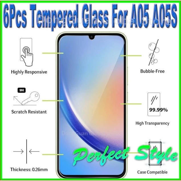 Cường lực trong suốt 2,5d samsung Galaxy A05 A05S M54 M34 S23 FE A04e A14 A04 A04s A90 5g A24 A34 A54