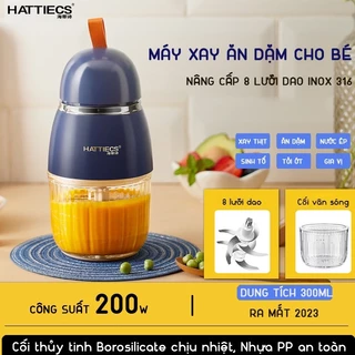 Máy Xay Ăn Dặm Hattiecs 8 Lưỡi Dao Cho Bé Ăn Dặm, Đồ Dùng Cho Bé ăn dặm