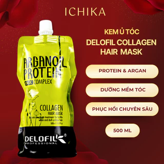 Kem Ủ Tóc Delofil Collagen Hair Mask 500ml Siêu Dưỡng Phục Hồi Tóc Chuyên Sâu, Ichika