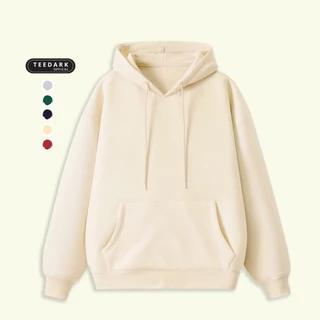 Áo Hoodie Dài Tay Unisex TEEDARK Mã Trơn Basic Chất Nỉ Mịn, Mũ 2 Lớp Dày Dặn Ấm Áp