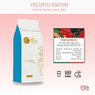 Phin Home 02 Cà phê Cầu Đất (Blend Robusta Honey – Arabica) rang mộc nguyên chất 100% Pha Phin Pha Máy