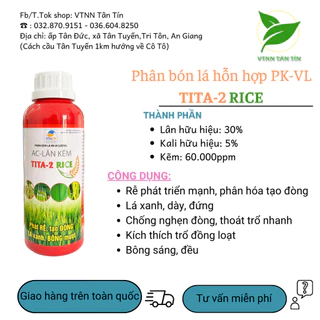 TITA-2 RICE Phát rễ, tạo đòng, lá xanh, bông mượt 500ml