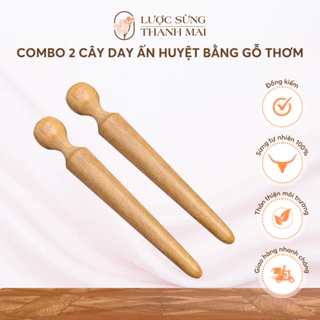 Combo 2 Cây Day Ấn Huyệt Bằng Gỗ Thơm Giúp Đả Thông Kinh Mạch | | LƯỢC SỪNG THANH MAI