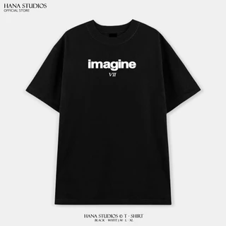 Áo Thun HANA Nam Nữ Form Rộng Cotton Tay Lỡ Unisex , Áo Phông Cổ Tròn Basic Oversize Trend 2024 - IMAGINE