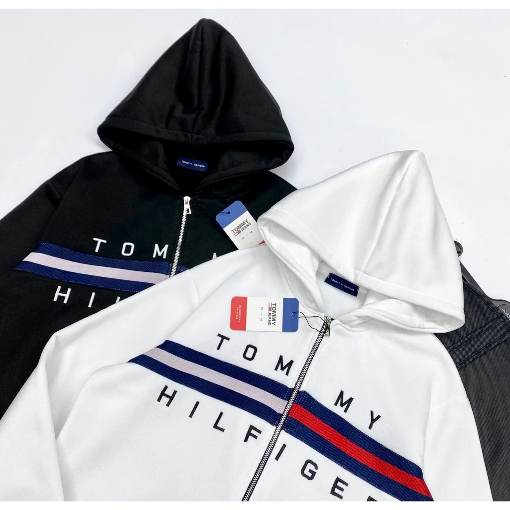 [AT]Áo khoác , Áo Hoodie Zip Có Mũ Bản Tommy Chất Nỉ Bông Cao Cấp