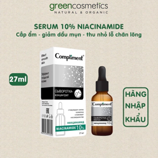 Serum Compliment 10% Niacinamide giúp cấp ẩm, kiềm dầu, ngừa mụn, mờ thâm 27ml
