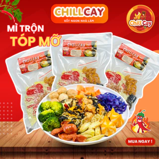 Mì trộn tóp mỡ CHILLCAY Mì gói sợi Hàn Quốc trộn sốt sate cay tóp mở - hành phi,  SIÊU CAY - SIÊU NGON