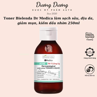Toner Bielenda Dr Medica Anti-acne Dermatological Toning Liquid làm sạch sâu, dịu da, giảm mụn, kiềm dầu nhờn 250ml