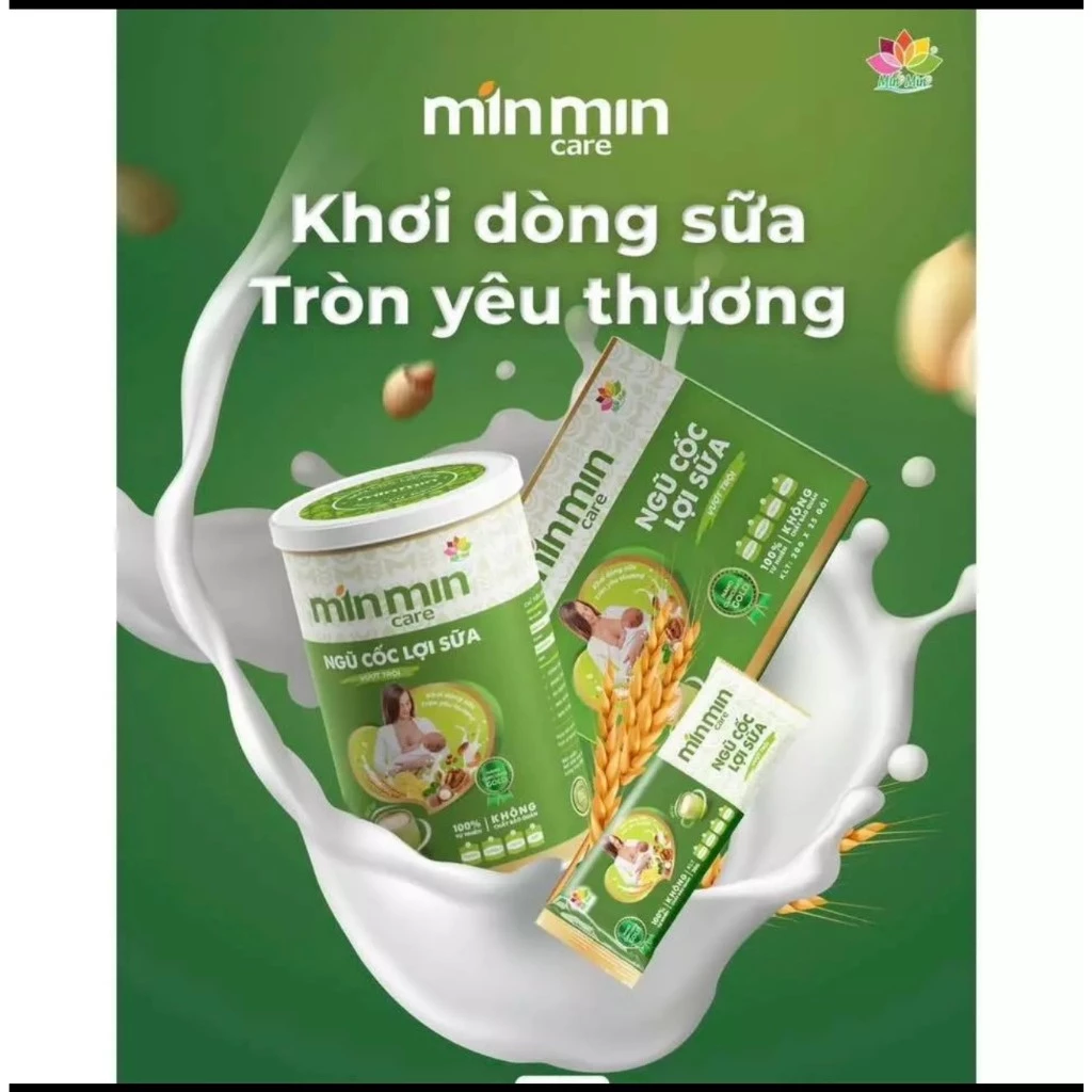 Ngũ Cốc Siêu Lợi Sữa Min Min Từ 38 Loại Hạt Cao Cấp dạng gói 20g (hộp 25 gói/ 500GAM)