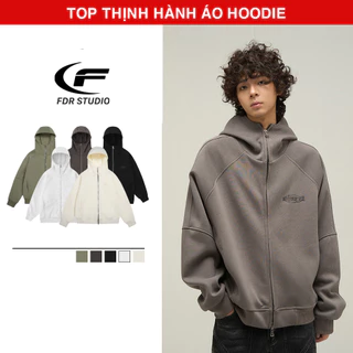 Áo Nỉ Hoodie Boxy Nỉ Bông Cotton Siêu Ấm, Áo Hoodie Zip Dày Dặn Cá Tính Nam Nữ Mùa Đông 2023