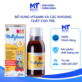 Bổ Sung Vitamin Và Khoáng Chất Cho Trẻ Em - Mas Multiglucan 150ML - Giúp Tăng Cường Sức Đề Kháng Và Hệ Miễn Dịch 150ML