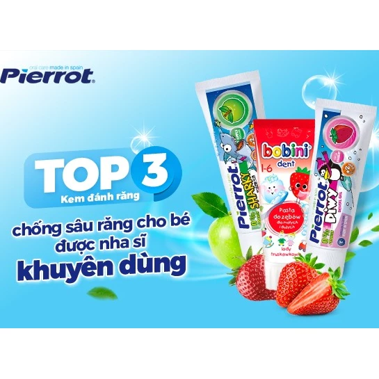 Kem Đánh Răng Trẻ Em Fruits 75g - hương trái cây, nuốt được