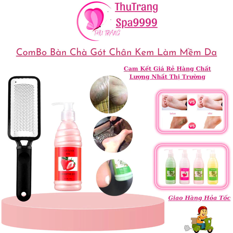 Combo Chà Gót Chân | Kem Làm Mềm Da Dùng Cho Nali Móng, Spa Dưỡng Sinh