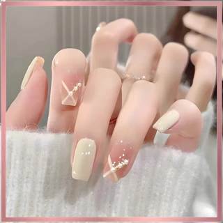 Nail Box Đính Hạt Ngọc Trắng Hồng [ HÀNG THIẾT KẾ ] Nail Nữ Tính Nhẹ Nhàng -Hàn Nhật Trung