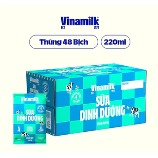 (48 gói) Sữa Dinh Dưỡng Vinamilk Có Đường/ Không Đường Bịch 220ml