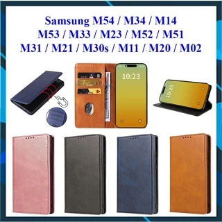 Bao da dạng ví Samsung M54, M34, M14, M53, M33, M23, M52, M51, M31, M21, M30s, M11, M20, M02 nắp gập, ngăn đựng thẻ tiền