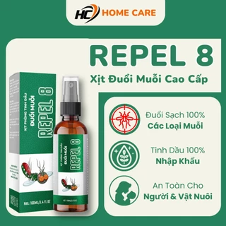 Xịt Phòng Tinh Dầu Đuổi Muỗi REPEL 8 chai 100ml, Xịt Đuổi Côn Trùng An Toàn Cao Cấp Dùng Trong Gia Đình - Home Care