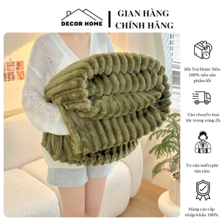 Chăn Blanket Nỉ Lông Thỏ cao cấp siêu mềm mịn, dày dặn phong cách Hàn Quốc xinh xắn