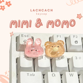 Keycap Mimi & Momo | Keycap Thỏ Hồng Gấu Nâu | Phụ Kiện Phím Cơ