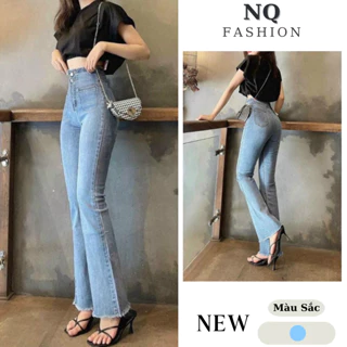 Quần Bò Ống Loe Vải Jeans Quần Dài Cạp Cao Tôn Háng Nâng Mông Hàng Đẹp Loại 1 VNXK