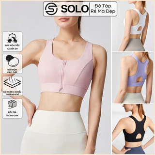 Áo Bra Hai Dây Croptop CÓ MÚT Thể Thao Nữ Tập Gym Yoga Khoá Ngực Chống Sốc Thun Mềm Mịn Thoáng Mát Tôn Dáng Solo 183