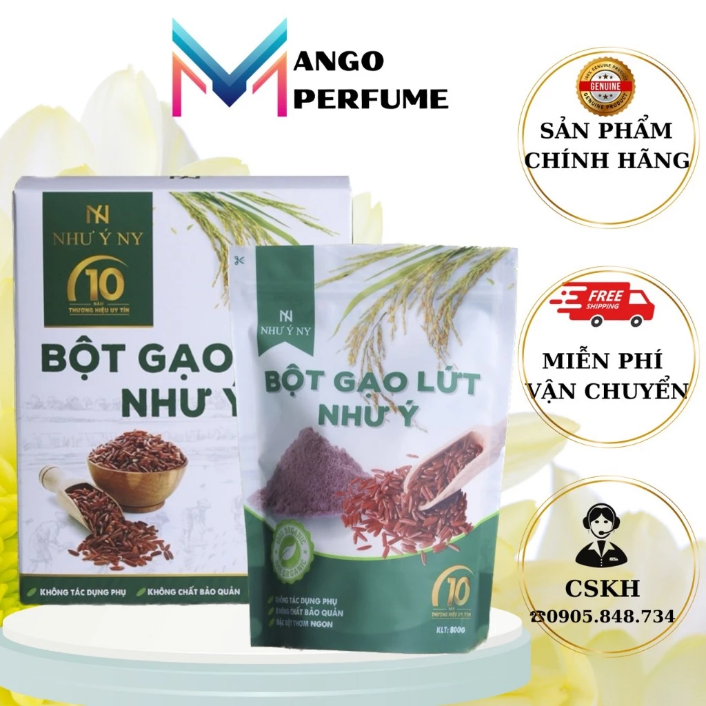 Bột Gạo Lứt Như Ý [MUA 1 TẶNG 3] Organic 800g giảm cân lợi sữa, giảm cân an toàn