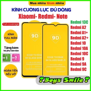 Kính cường lực Full Màn Xiaomi Redmi 13C A1 A1+ A2 A2+ Redmi 10 10C 12C Note 10/10s Note 11 pro Redmi A3 note 13R pro
