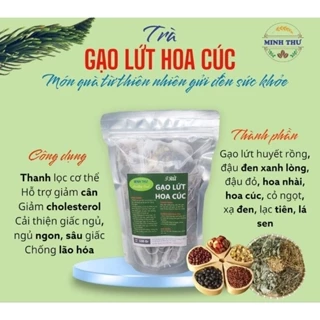 Trà gạo lứt giảm cân, đẹp da, đậu đen xanh lòng hoa cúc xạ đen 500gr