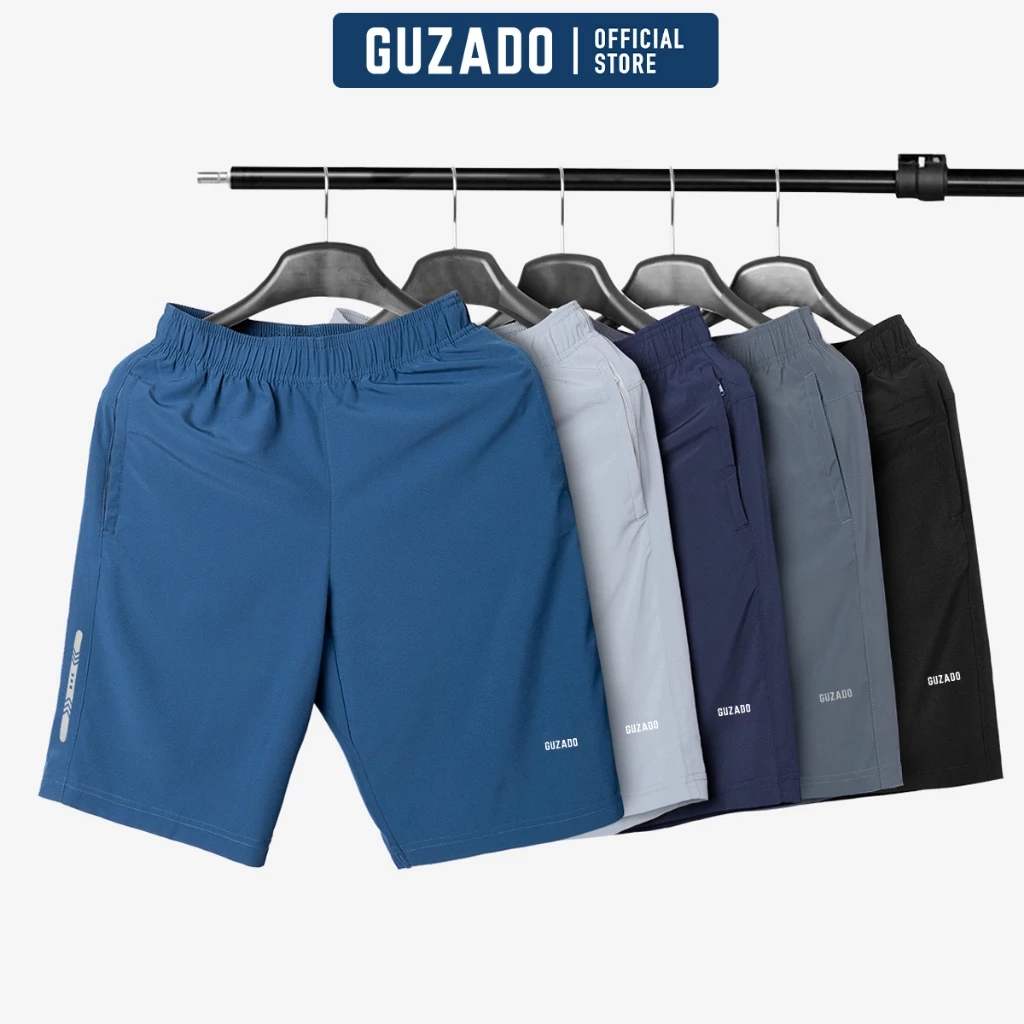 Quần đùi thể thao nam GUZADO Cạp Chun Vận Động Thoải Mái Mẫu Sporty Năng Động Regular Fit GSR2301-GASR25S001