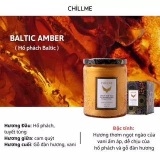 Nến thơm vintage Chillme hương ấm cúng ngọt ngào 200g - Baltic Amber