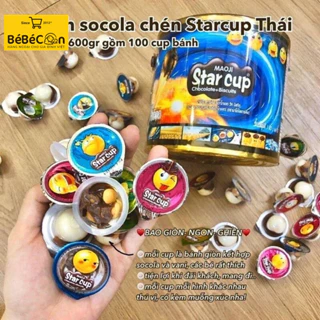 Socola Mini Starcup Thái 100 Cái Kèm Muỗng Nhỏ Tiện Lợi Hộp 600G