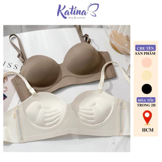 KTB78 Áo Ngực Su Đệm Dày 3cm KATINA BRA Nâng Đẩy Tạo Khe Không Gọng Không Lộ Viền Dành Chất Su Cao Cấp