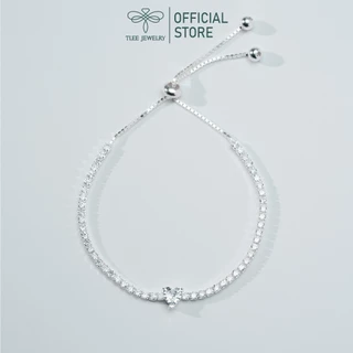 Lắc tay bạc nữ TLEE, vòng tay full dải đá mặt tim nữ tính TleeJewelry LT0194