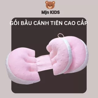 Gối bầu cánh tiên cao cấp cho mẹ bầu, gối kê bụng bà bầu giảm đau lưng MỊN KIDS