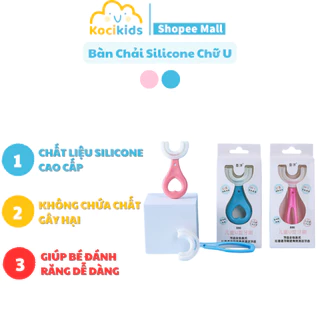 Bàn chải đánh răng trẻ em hình chữ U silicon siêu mềm cho bé từ 2 – 6 tuổi