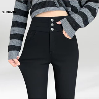 Quần legging nữ cạp cao 3 cúc SINGMIN gen bụng nâng mông che khuyết điểm