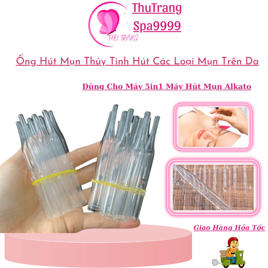 ComBo Ống Hút Mụn Thuỷ Tinh, Dùng Cho Máy Hút Mụn | Alakto Nova Máy Chăm Sóc Da 5in1