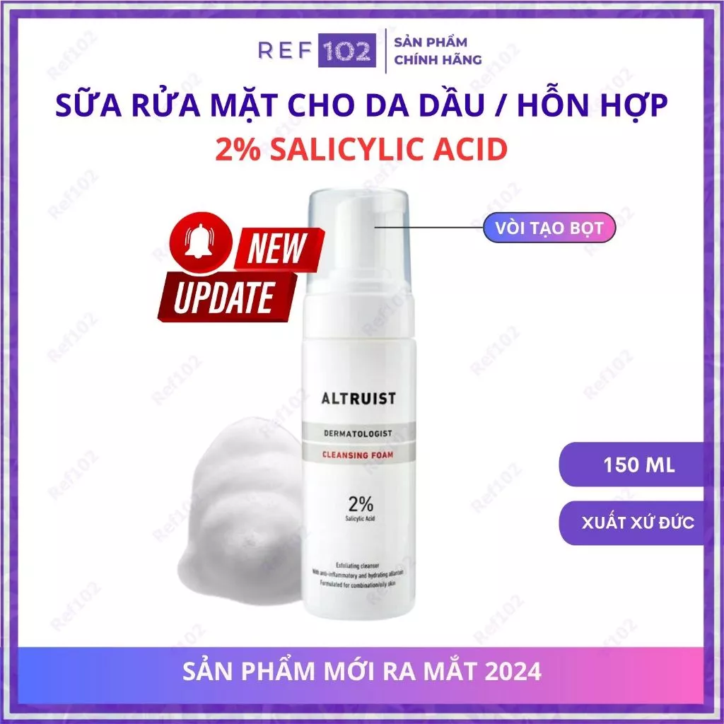 Sữa rửa mặt Altruist dành cho da dầu mụn 2% Salicylic Acid BHA 150ml