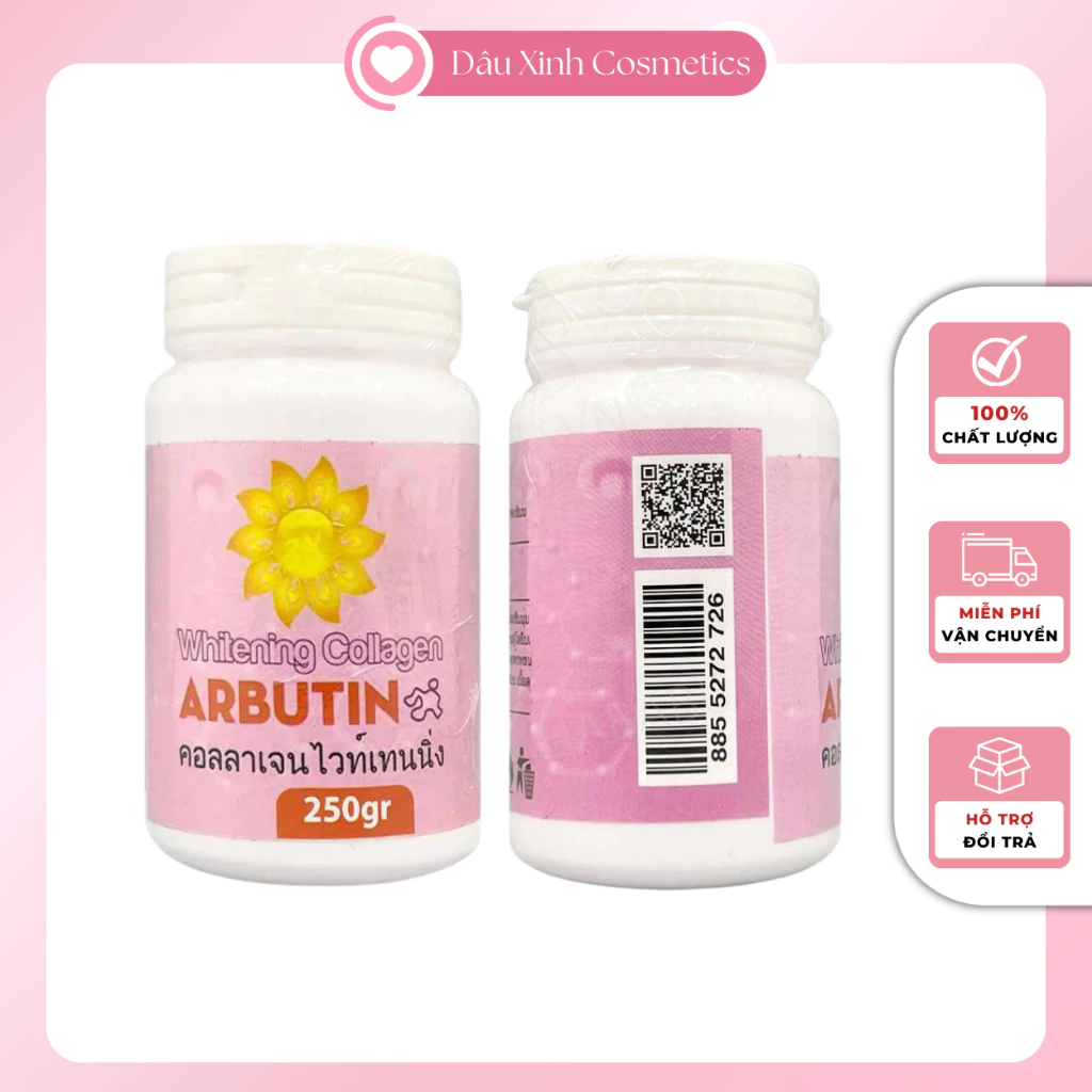 Kem Kích Trắng Body Arbutin, Whitening Collagen Cty Hàng Chính Hãng 250gr