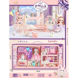 Bộ đồ chơi búp bê bé gái kèm phụ kiện cao cấp, bộ búp bê Elsa, đồ chơi búp bê barbie xinh xắn dễ thương cho bé