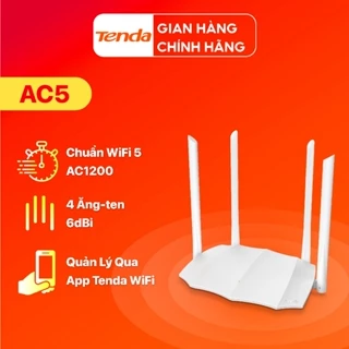 Bộ phát Wifi Tenda AC5 Băng Tần Kép Chuẩn AC 1200Mbps - Hàng Chính Hãng