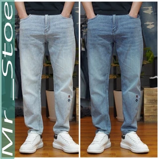 Quần jean nam denim chất bò cao cấp hàng xuất xịn ôm dáng thêu phong cách mã QJ003