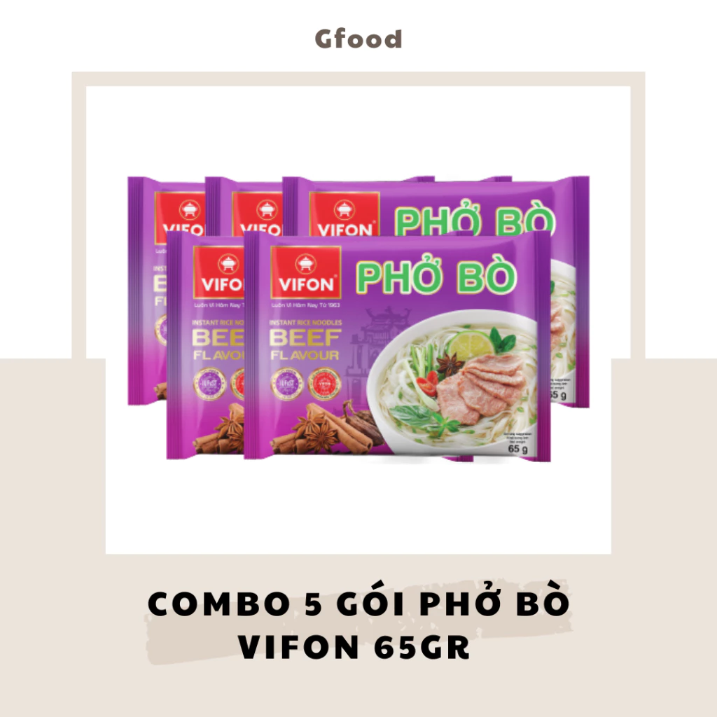 [COMBO 5 GÓI] Vifon Phở Bò 65gr