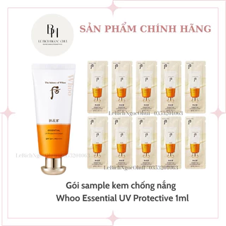 Gói Kem Chống Nắng Đông Y Dưỡng Trắng, Dưỡng Ẩm, Chống Lão Hóa - Whoo SPF50+/PA++++