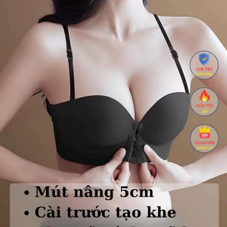 ( HÀNG CHUẨN L1 )  Áo Nâng Ngực Không Dây Cài Trước Mút 5CM, Áo Lót Ngực Độn, Không Lộ Viền Chất Su Cao Cấp Chống Tuột