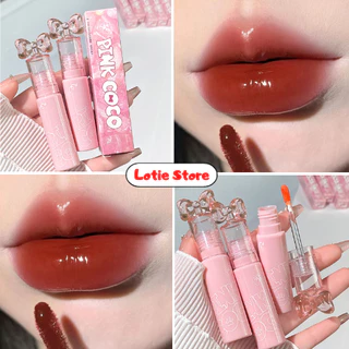 Son bóng PINK COCO Bow Ripple Mirror Lip Glaze căng mọng môi hiệu ứng tráng gương Cao Cấp