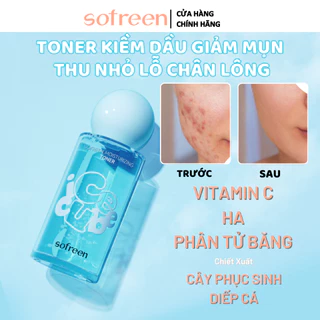 SOFREEN Toner Ice Cube Với Vitamin C + HA + Diếp Cá Giúp Giảm Mụn Kiềm Dầu Cấp Ẩm  Dịu Da75ml |Toner Dành Cho Da Dầu Mụn