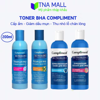 Nước hoa hồng, toner thành phần BHA Compliment No Problem Giảm Dầu Mụn 200Ml