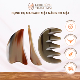 Dụng Cụ Massage Mặt Nâng Cơ Mặt Xoá Nếp Nhăn Da Bằng Sừng, Dụng Cụ Diện Chẩn Chăm Sóc Sắc Đẹp | LƯỢC SỪNG THANH MAI